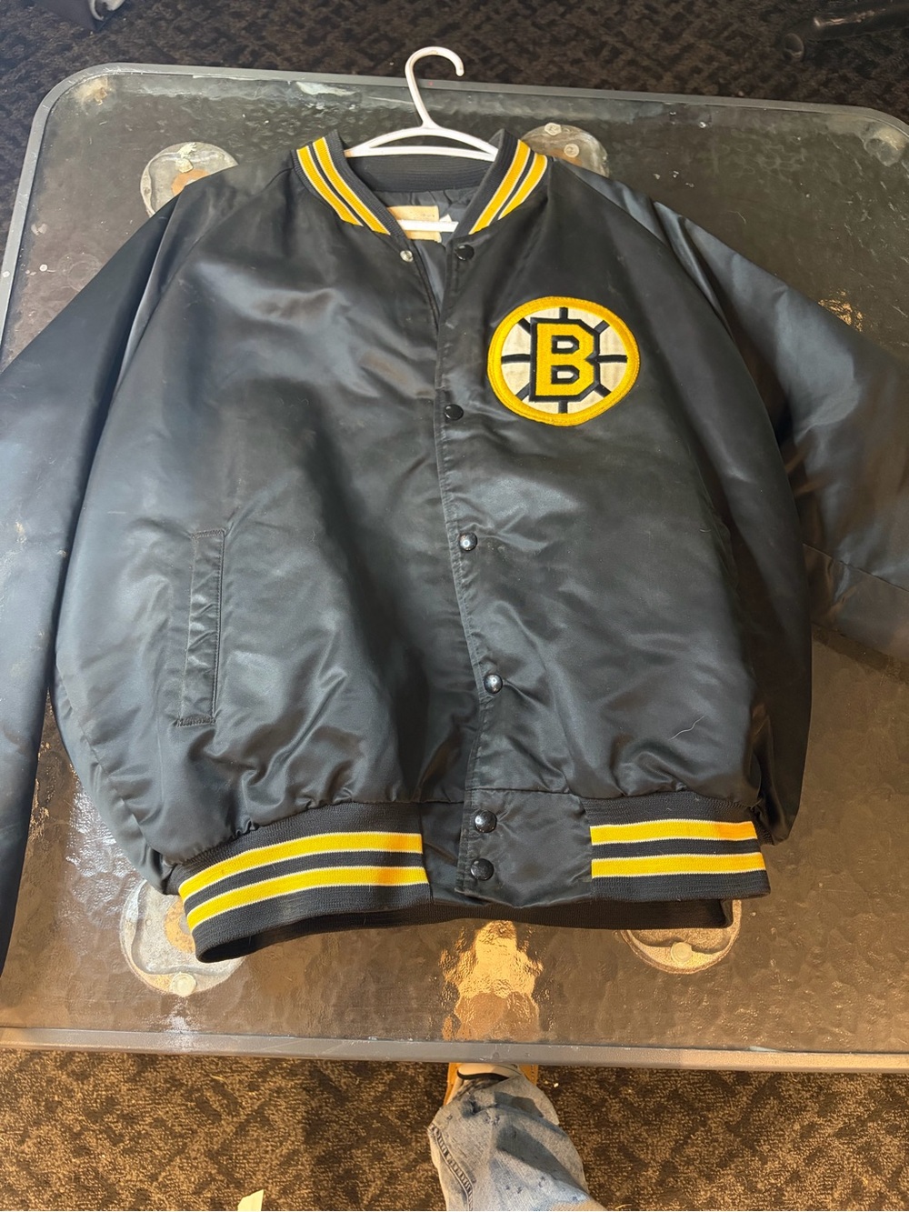 C9 by Champion Black Bomber Jacket with Yellow Trim and Patch